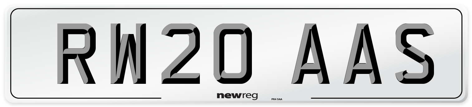 RW20 AAS Front Number Plate