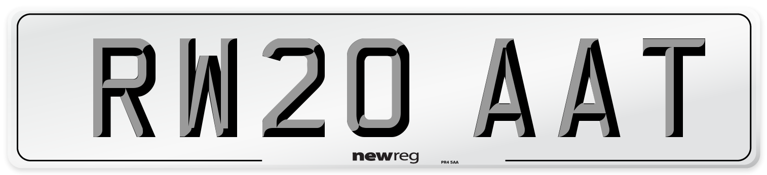 RW20 AAT Front Number Plate
