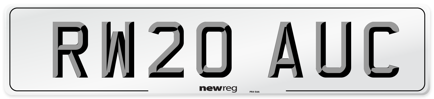 RW20 AUC Front Number Plate