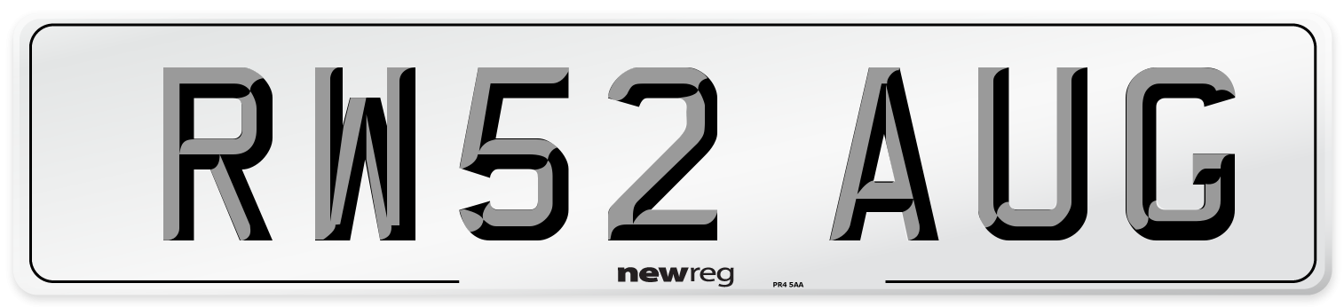 RW52 AUG Front Number Plate
