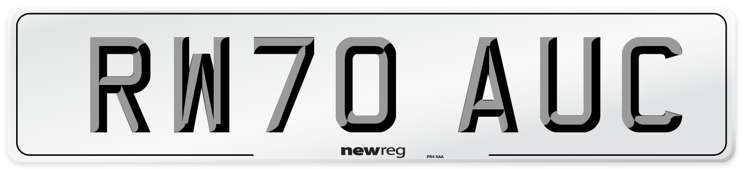 RW70 AUC Front Number Plate