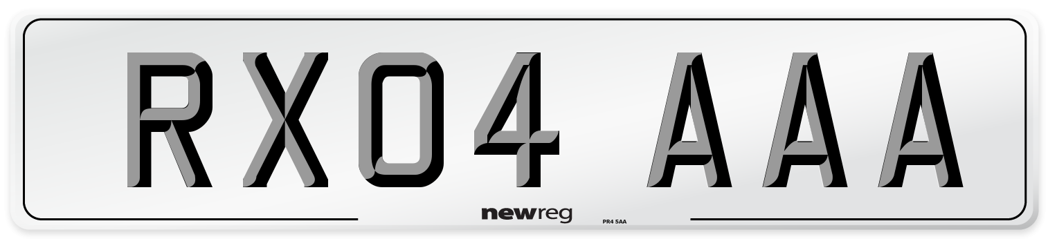 RX04 AAA Front Number Plate