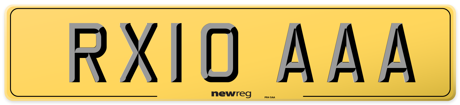 RX10 AAA Rear Number Plate