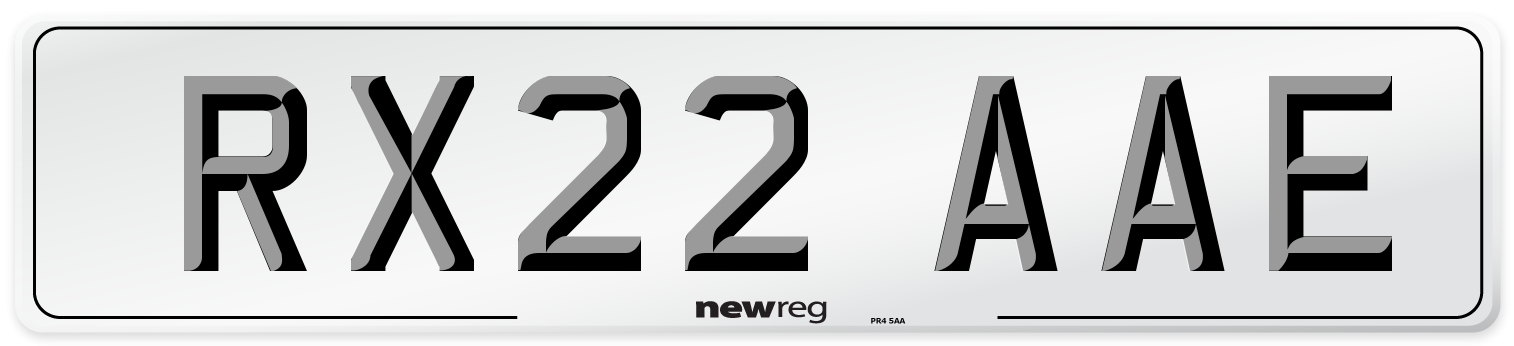 RX22 AAE Front Number Plate