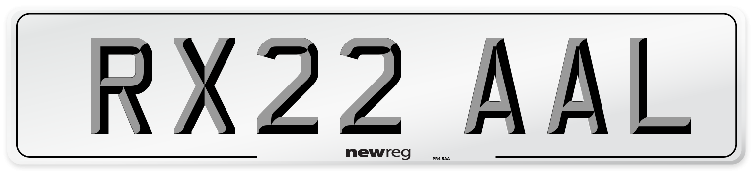 RX22 AAL Front Number Plate