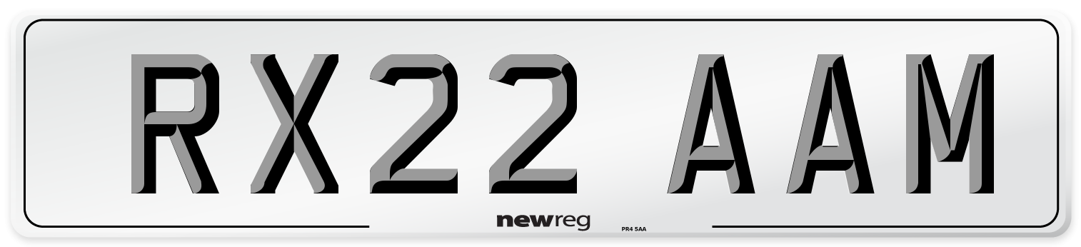 RX22 AAM Front Number Plate