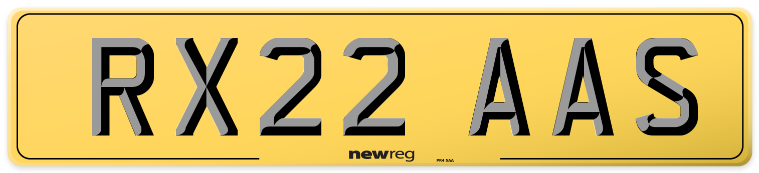 RX22 AAS Rear Number Plate