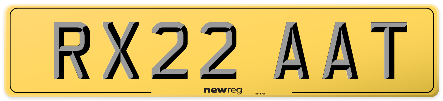 RX22 AAT Rear Number Plate