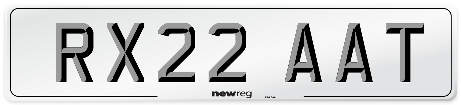 RX22 AAT Front Number Plate