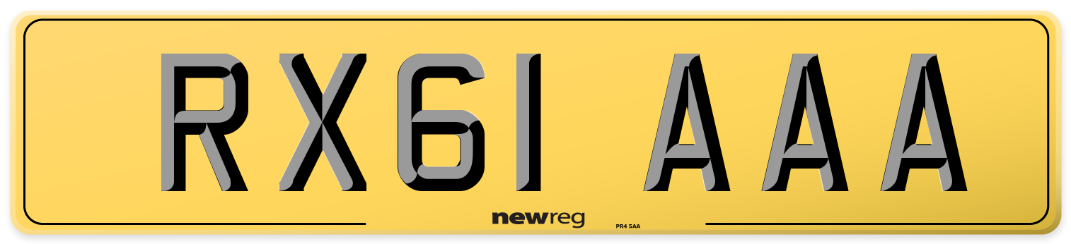 RX61 AAA Rear Number Plate