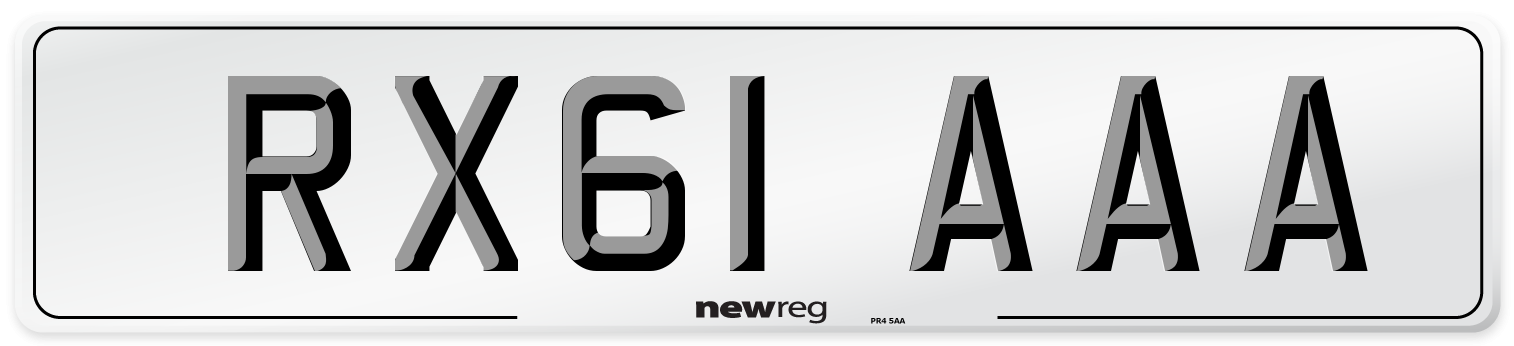 RX61 AAA Front Number Plate