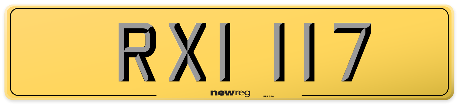 RXI 117 Rear Number Plate