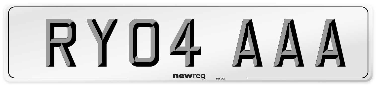 RY04 AAA Front Number Plate