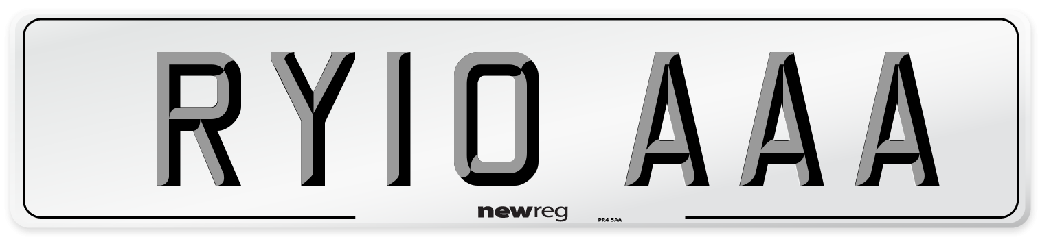 RY10 AAA Front Number Plate