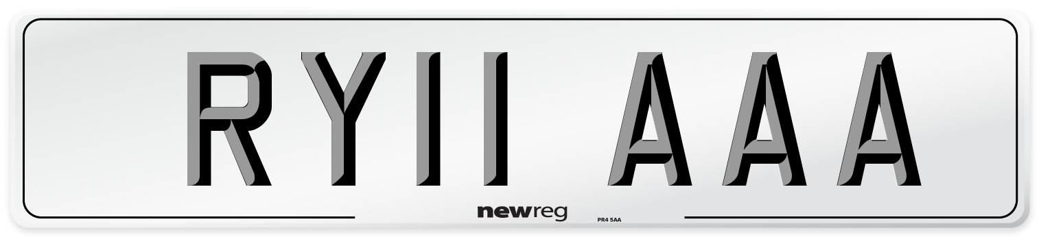 RY11 AAA Front Number Plate