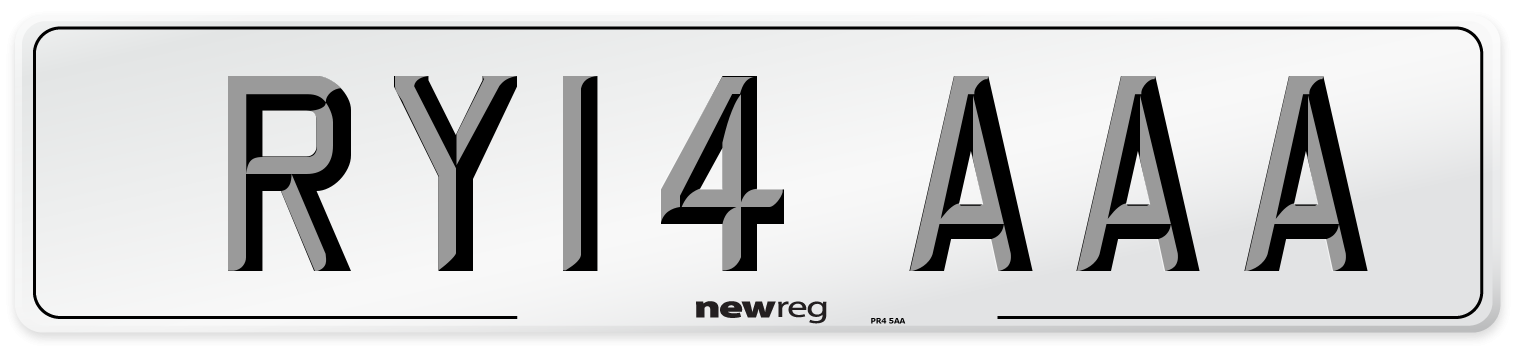 RY14 AAA Front Number Plate