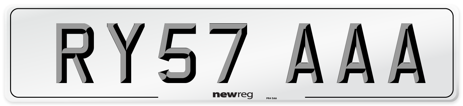 RY57 AAA Front Number Plate