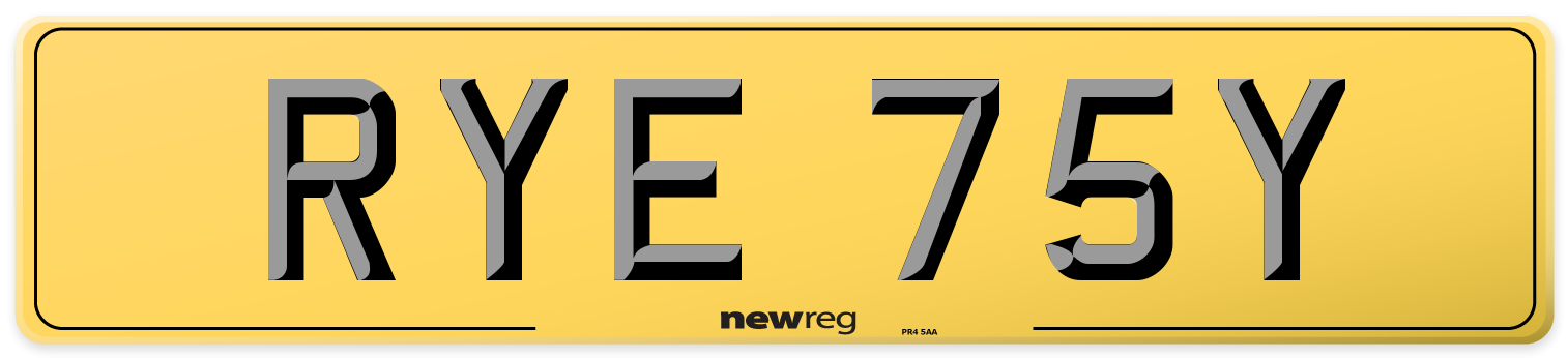 RYE 75Y Rear Number Plate