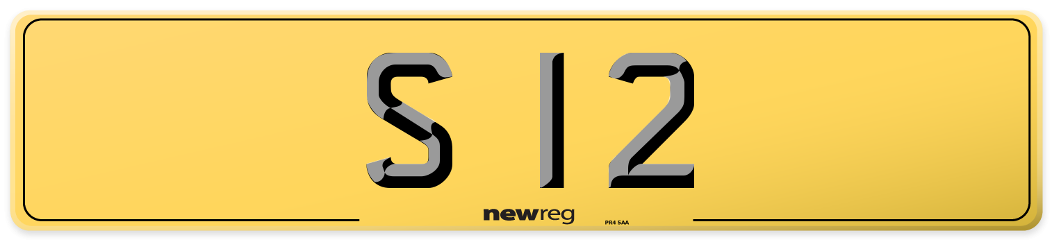 S 12 Rear Number Plate