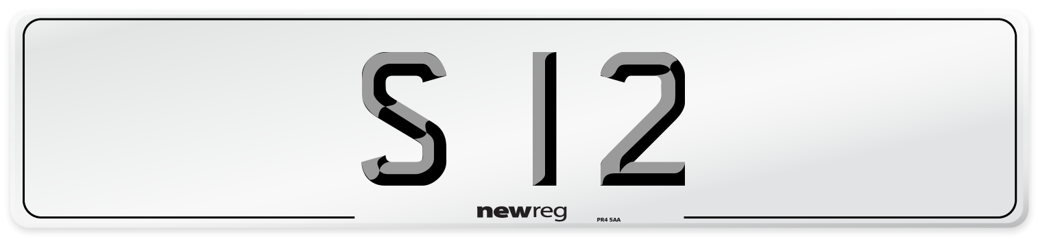 S 12 Front Number Plate