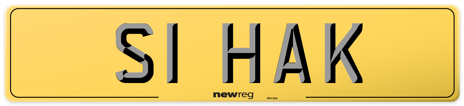 S1 HAK Rear Number Plate