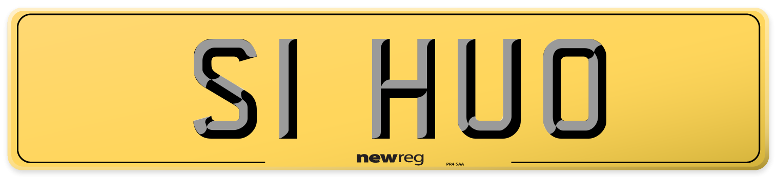 S1 HUO Rear Number Plate