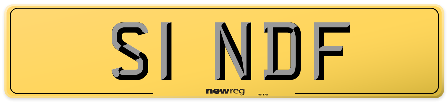 S1 NDF Rear Number Plate