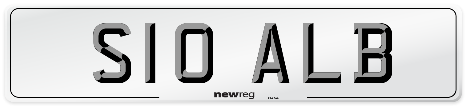 S10 ALB Front Number Plate