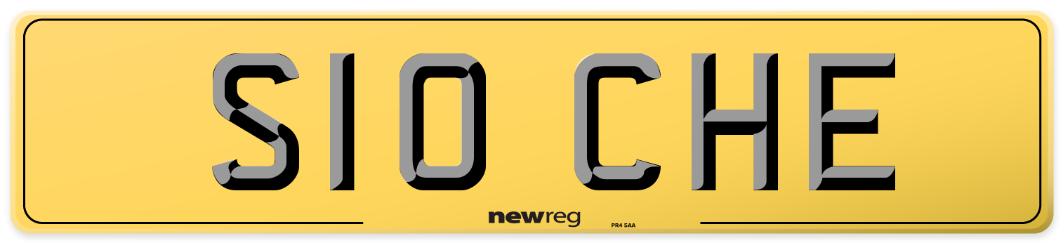 S10 CHE Rear Number Plate