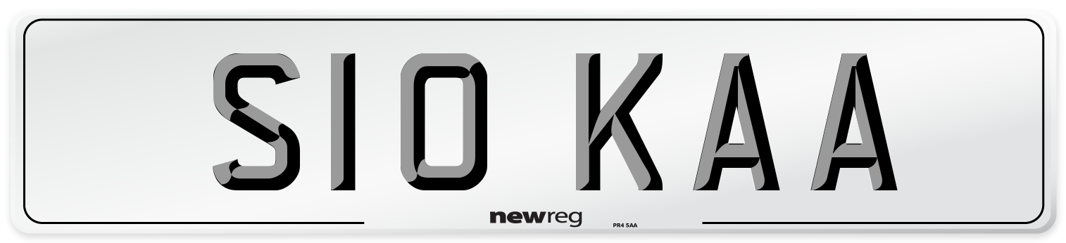 S10 KAA Front Number Plate