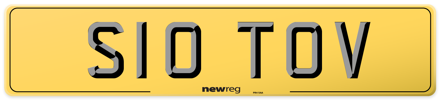 S10 TOV Rear Number Plate