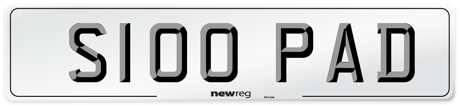 S100 PAD Front Number Plate