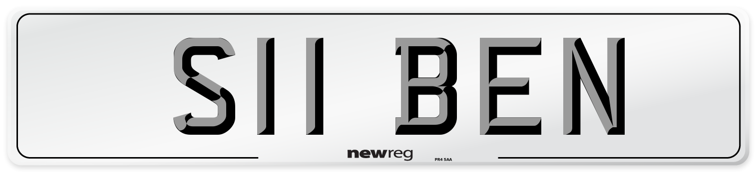 S11 BEN Front Number Plate
