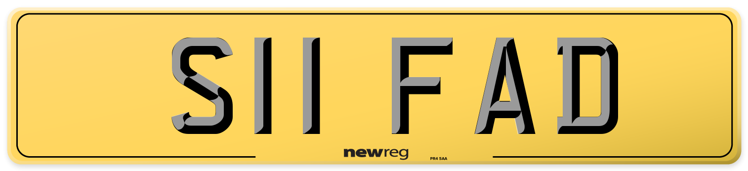 S11 FAD Rear Number Plate