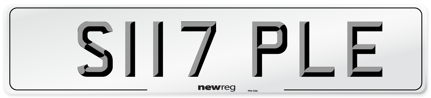 S117 PLE Front Number Plate