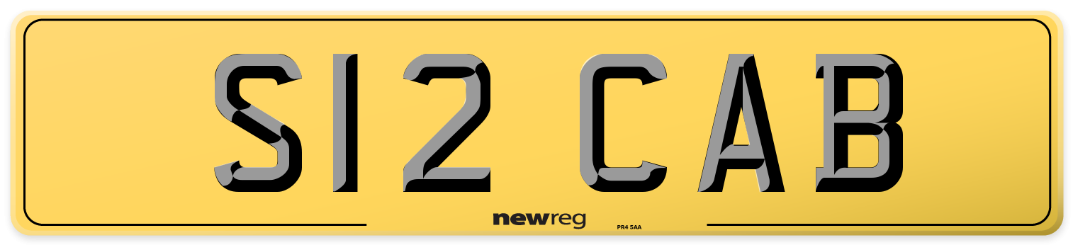 S12 CAB Rear Number Plate