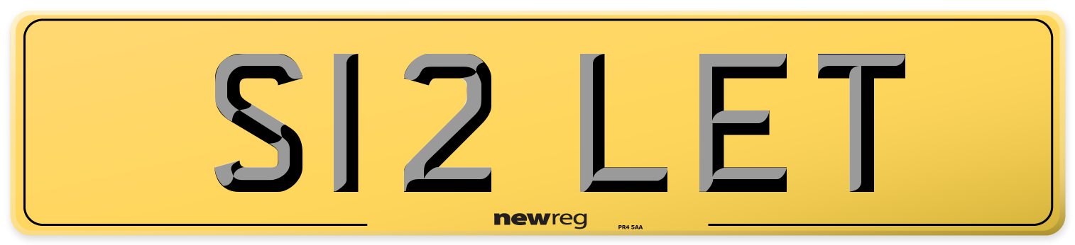S12 LET Rear Number Plate