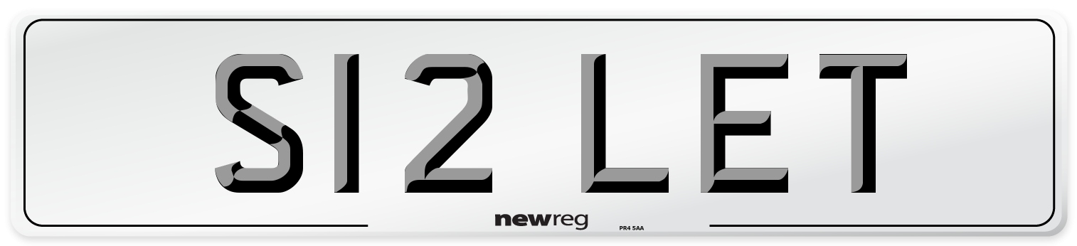 S12 LET Front Number Plate