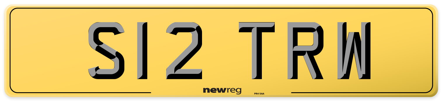 S12 TRW Rear Number Plate