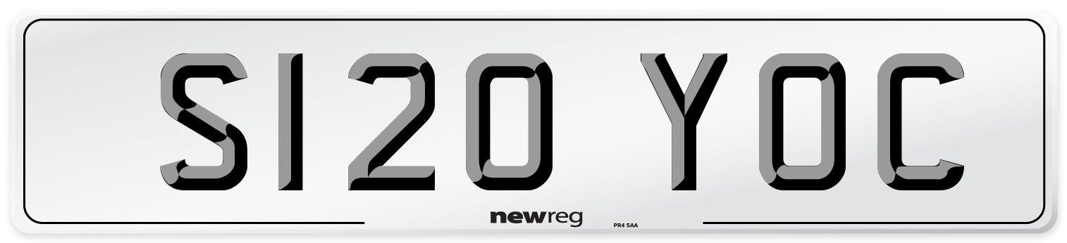 S120 YOC Front Number Plate