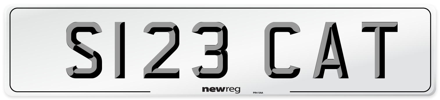 S123 CAT Front Number Plate