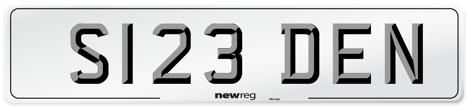 S123 DEN Front Number Plate