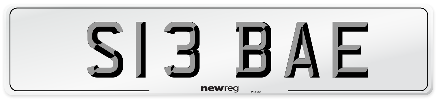 S13 BAE Front Number Plate