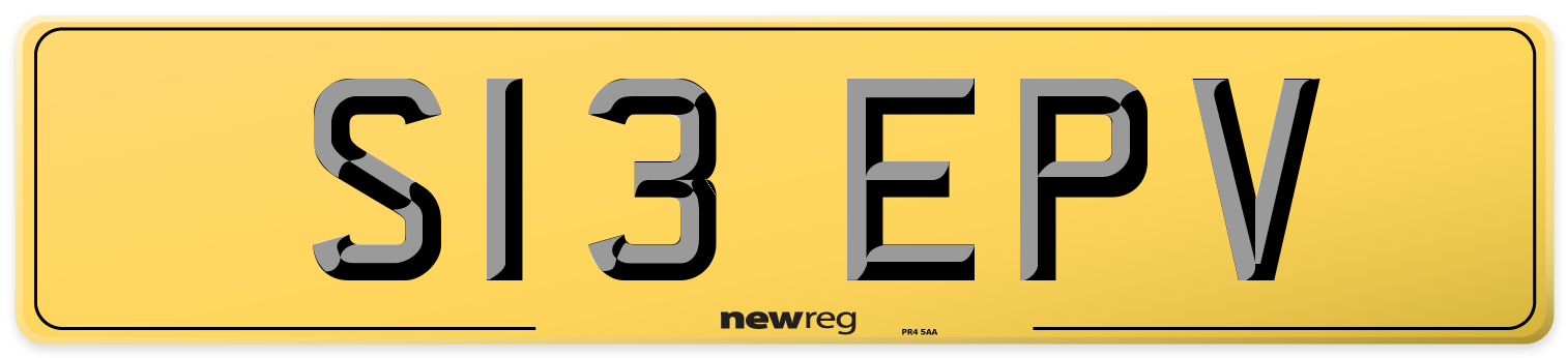 S13 EPV Rear Number Plate