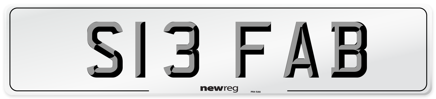 S13 FAB Front Number Plate