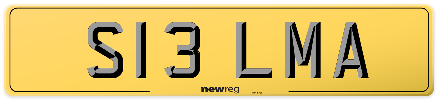 S13 LMA Rear Number Plate