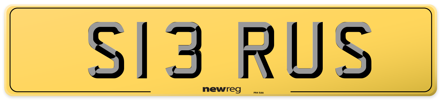 S13 RUS Rear Number Plate