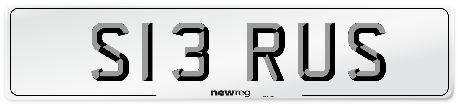 S13 RUS Front Number Plate