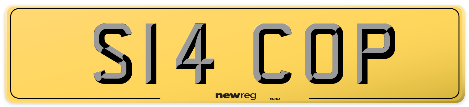 S14 COP Rear Number Plate