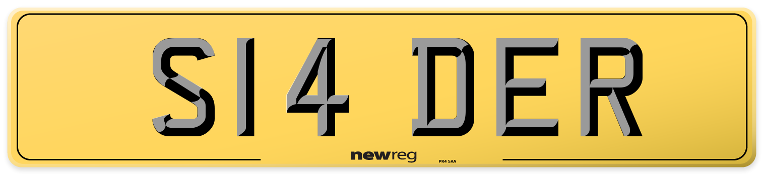 S14 DER Rear Number Plate